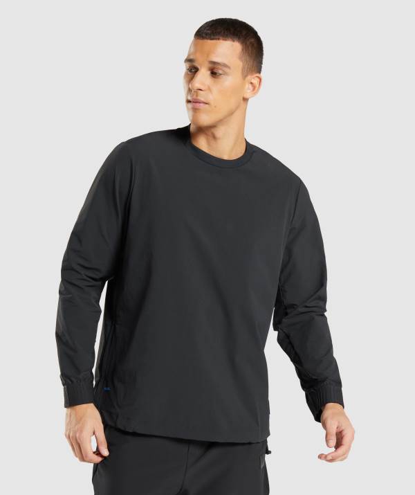Panske Mikiny Gymshark Retake Crew Čierne | LI6812579